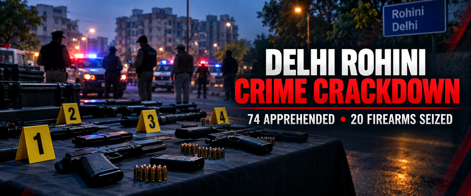 Delhi Rohini Crime Crackdown with 20 illegal firearms seized