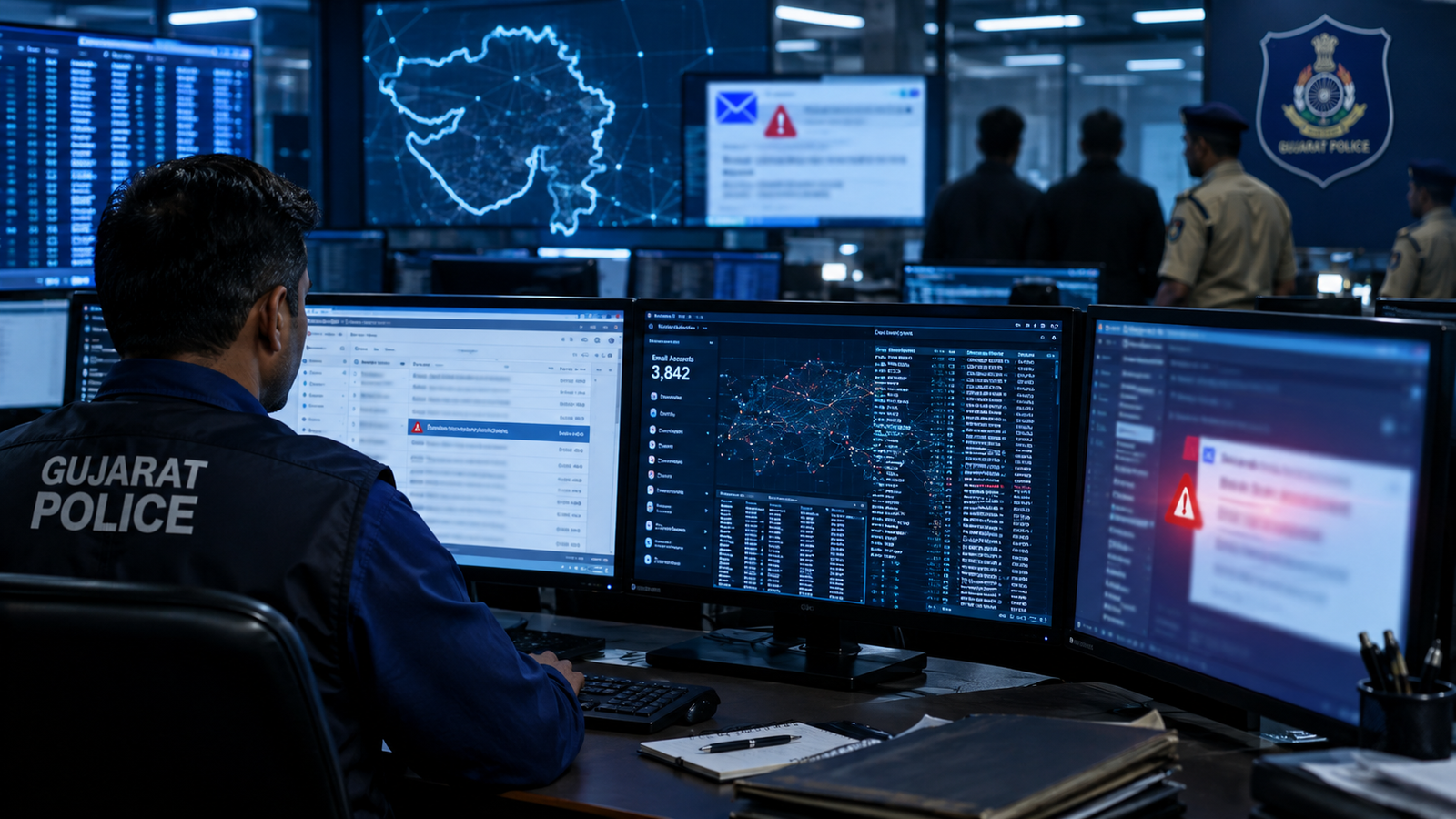 Gujarat cybercrime investigation into bomb threat emails and 5.13 lakh email credentials