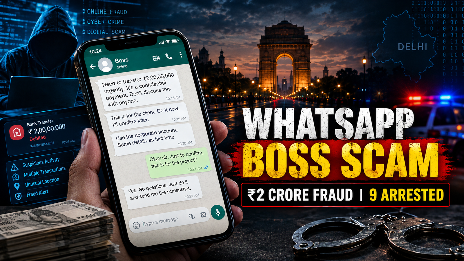 WhatsApp boss scam in Delhi involving ₹2 crore fraud