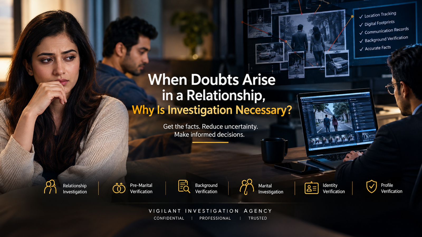 Relationship investigation for couples facing trust concerns