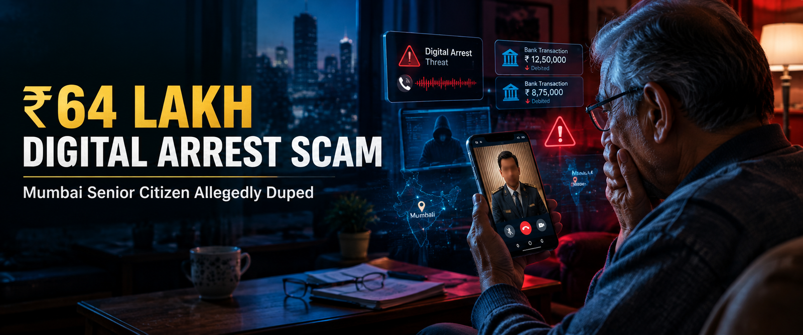 ₹64 lakh digital arrest scam involving Mumbai senior citizen